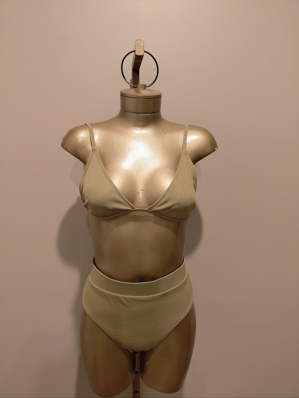 Somerfield Swim Ribbed High Waistef Bikini Set — Nori Green